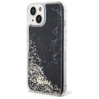 Guess Liquid Glitter Marble case for iPhone 14 - black