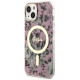 Guess Flower MagSafe case for iPhone 14 - pink