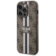 Guess GUHMP14LP4RPSW iPhone 14 Pro 6.1" brown/brown hardcase 4G Printed Stripes MagSafe