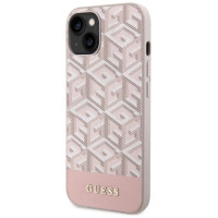 Guess GUHMP14MHGCFSEP iPhone 14 Plus 6.7" pink/pink hard case GCube Stripes MagSafe