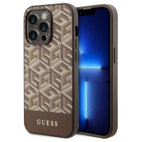 Guess GUHMP14XHGCFSEW iPhone 14 Pro Max 6.7" brown/brown hard case GCube Stripes MagSafe