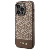 Guess GUHMP14XHGCFSEW iPhone 14 Pro Max 6.7" brown/brown hard case GCube Stripes MagSafe