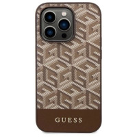Guess GUHMP14XHGCFSEW iPhone 14 Pro Max 6.7" brown/brown hard case GCube Stripes MagSafe