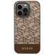 Guess GUHMP14XHGCFSEW iPhone 14 Pro Max 6.7" brown/brown hard case GCube Stripes MagSafe