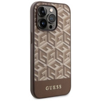 Guess GUHMP14XHGCFSEW iPhone 14 Pro Max 6.7" brown/brown hard case GCube Stripes MagSafe