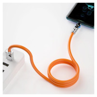 Dudao L24CL USB-C - Lightning angled cable with 180° rotation 30W 1m - orange
