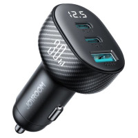 Joyroom JR-CCD04 30W 2x USB-C USB-A car charger with display - black