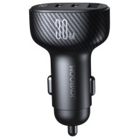 Joyroom JR-CCD04 30W 2x USB-C USB-A car charger with display - black