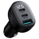 Joyroom JR-CCD04 30W 2x USB-C USB-A car charger with display - black