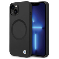 BMW BMHMP14SSILBK2 case for iPhone 14 - black Signature Liquid Silicone MagSafe