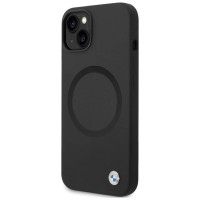 BMW BMHMP14SSILBK2 case for iPhone 14 - black Signature Liquid Silicone MagSafe