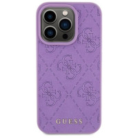 Guess Leather 4G Stamped case for iPhone 15 Pro - purple