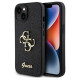 Guess Glitter Script Big 4G case for iPhone 15 - black