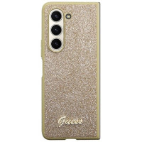 Guess Glitter Script case for Samsung Galaxy Z Fold 5 - gold