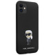 Karl Lagerfeld KLHCN61SMHKNPK case for iPhone 11 / Xr - black Silicone Ikonik Metal Pin