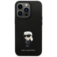 Karl Lagerfeld KLHCP14LSMHKNPK case for iPhone 14 Pro - black Silicone Ikonik Metal Pin