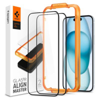Spigen ALM Glass FC tempered glass for iPhone 15 - black 2 pcs.