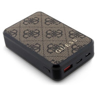 Guess Powerbank 18W GUPB10DP4GEGW 10000mAh brown/brown 4G Leather Metal Logo