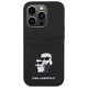 Karl Lagerfeld Saffiano Cardslot Karl&Choupette Metal Pin case for iPhone 15 Pro - black