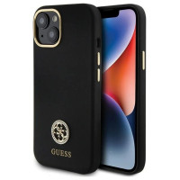 Guess Silicone Logo Strass 4G Case for iPhone 15 - Black