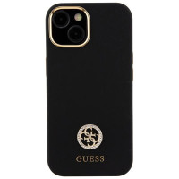 Guess Silicone Logo Strass 4G Case for iPhone 15 - Black