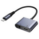 Joyroom SY-L01 Lightning to Lightning / 3.5 mm mini jack DAC adapter 2in1 - black
