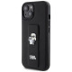 Karl Lagerfeld Gripstand Saffiano Karl&Choupette Pins case for iPhone 15 - black
