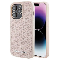Karl Lagerfeld Quilted K Pattern case for iPhone 15 Pro Max - pink