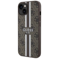 Guess 4G Printed Stripes MagSafe case for iPhone 15/14/13 - brown
