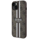 Guess 4G Printed Stripes MagSafe case for iPhone 15/14/13 - brown
