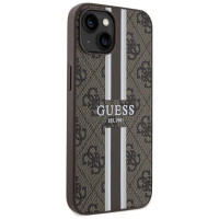 Guess 4G Printed Stripes MagSafe case for iPhone 15/14/13 - brown