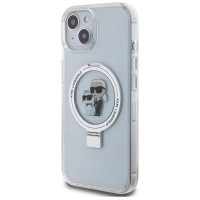 Karl Lagerfeld Ring Stand Karl&Choupette MagSafe case for iPhone 14 / 15 / 13 - white