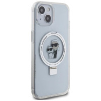 Karl Lagerfeld Ring Stand Karl&Choupette MagSafe case for iPhone 14 / 15 / 13 - white
