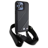 BMW M Edition Carbon Stripe & Strap case for iPhone 15 Pro - black