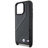 BMW M Edition Carbon Stripe & Strap case for iPhone 15 Pro - black