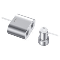 Baseus CRDYQ-0S splitter 2x cigarette lighter socket 80W 2x USB-A 3.1A - silver
