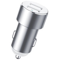 Baseus CRDYQ-0S splitter 2x cigarette lighter socket 80W 2x USB-A 3.1A - silver