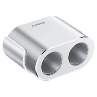 Baseus CRDYQ-0S splitter 2x cigarette lighter socket 80W 2x USB-A 3.1A - silver