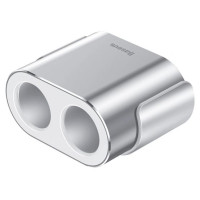 Baseus CRDYQ-0S splitter 2x cigarette lighter socket 80W 2x USB-A 3.1A - silver