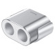Baseus CRDYQ-0S splitter 2x cigarette lighter socket 80W 2x USB-A 3.1A - silver