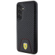 Ferrari Carbon Stitched Bottom case for Samsung Galaxy S24+ - black