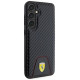 Ferrari Carbon Stitched Bottom case for Samsung Galaxy S24+ - black