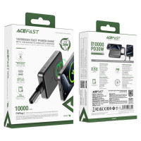 Acefast Powerbank Acefast M10 Magnetic 2x USB-C PD 30W with 15W Inductive Charging and USB-C Cable - Black