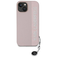 Karl Lagerfeld Saffiano Rhinestones & Charm case for iPhone 15 / 14 / 13 - pink