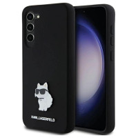 Karl Lagerfeld Silicone Choupette Metal Pin case for Samsung Galaxy S24+ - black