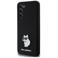 Karl Lagerfeld Silicone Choupette Metal Pin case for Samsung Galaxy S24+ - black