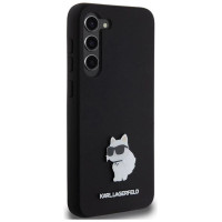 Karl Lagerfeld Silicone Choupette Metal Pin case for Samsung Galaxy S24+ - black