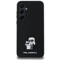 Karl Lagerfeld Silicone Karl&Choupette Metal Pin case for Samsung Galaxy A35 - black