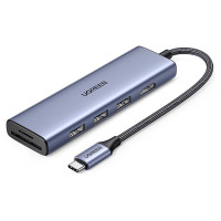 Ugreen HUB Ugreen CM511 20956A 6in1 USB-C - HDMI / 3x USB-A 3.0 / SD/TF card reader - gray
