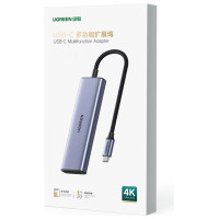 Ugreen HUB Ugreen CM511 20956A 6in1 USB-C - HDMI / 3x USB-A 3.0 / SD/TF card reader - gray